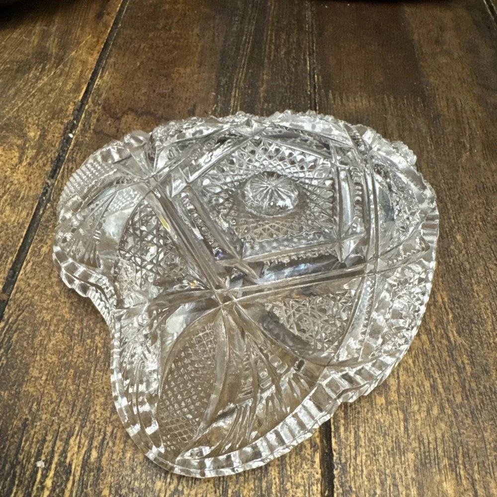 Vintage Imperial Glass‎ * Candy Dish * #212 Diamond Fans 6.5